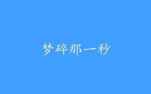 梦碎那一秒