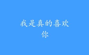 我是真的喜欢你